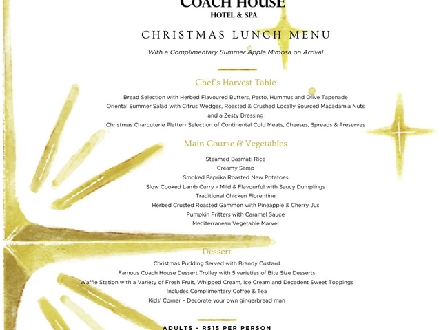 Coach House Hotel and Spa Christmas Lunch